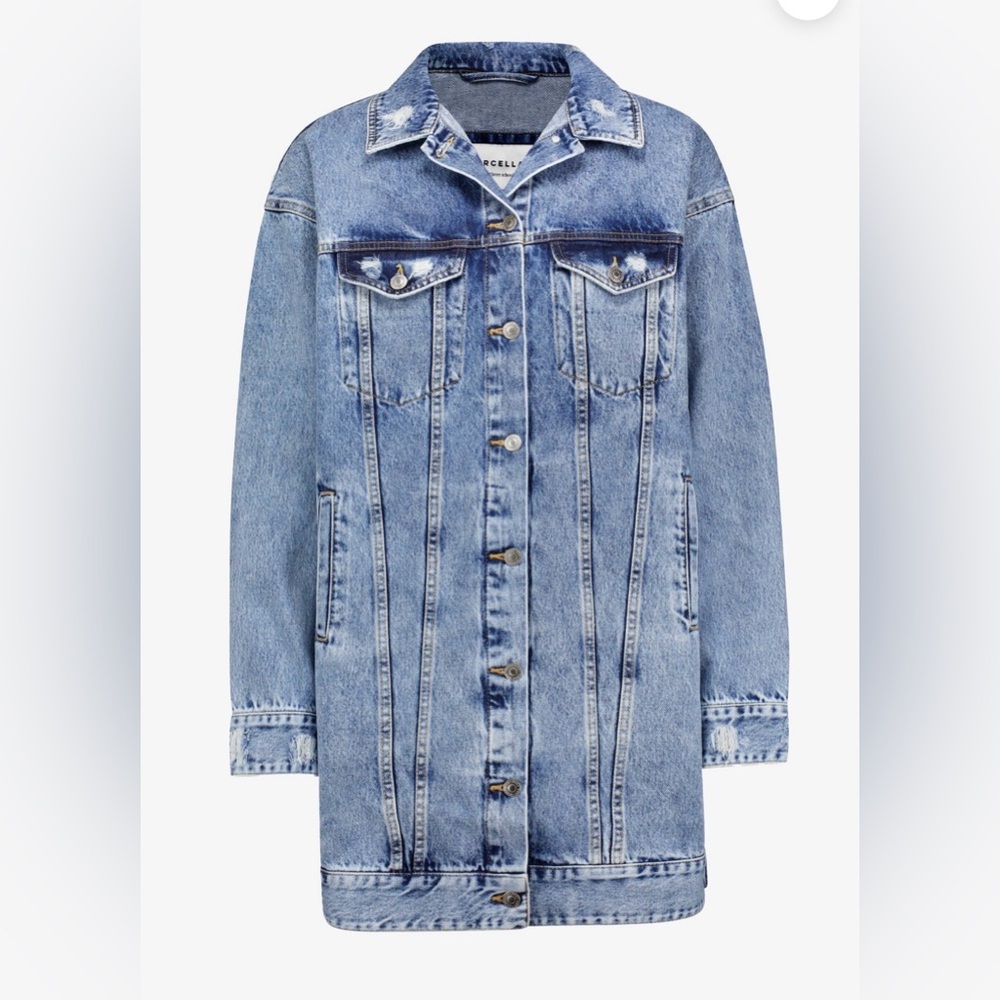 Light Blue Denim Jacket Coat - Women